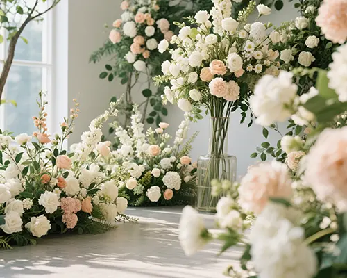 What are the special features of decorating a room with artificial flowers