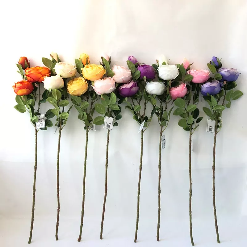 3 Heads Silk Peony Flower