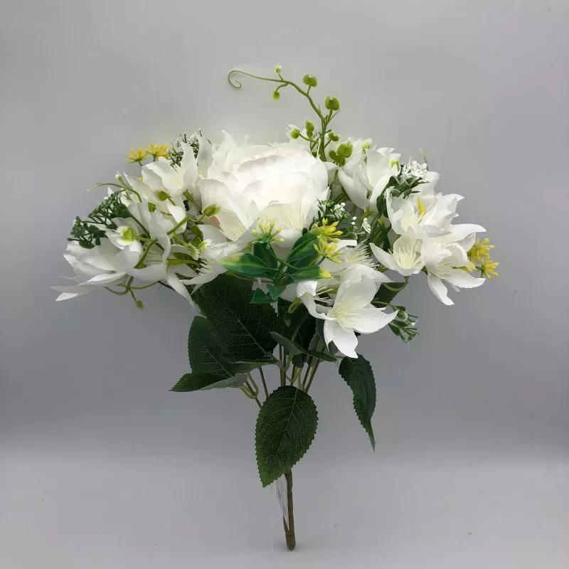 Flowers Bouquet Faux Peony With Lily