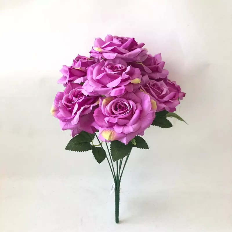 white silk rose with soft leaves for dining table centerpiece
