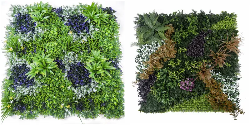 Water spray cleaning artificial grass wall