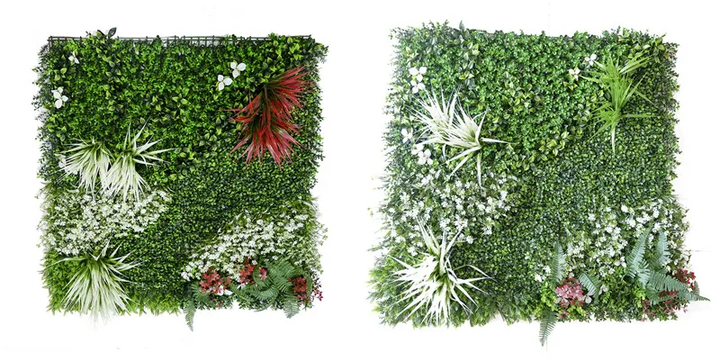 Dust removal on faux grass wall using vacuum