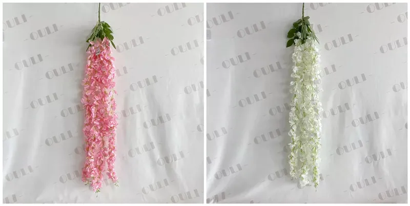 Custom-length Artificial Wisteria from OULI® for wall decor