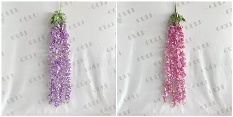 Faux Wisteria installation for vintage wedding setup