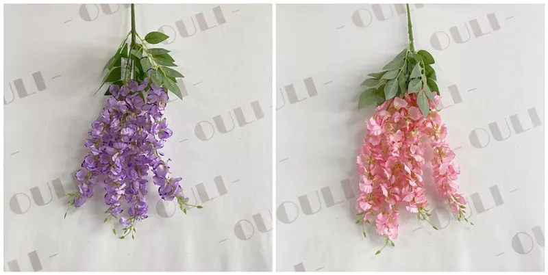DIY Faux Wisteria backdrop with silk flowers