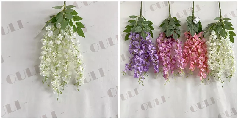 Artificial Wisteria Hanging Flowers for ceiling decoration