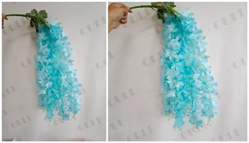 White Artificial Wisteria Vines for Wedding Ceiling Decoration