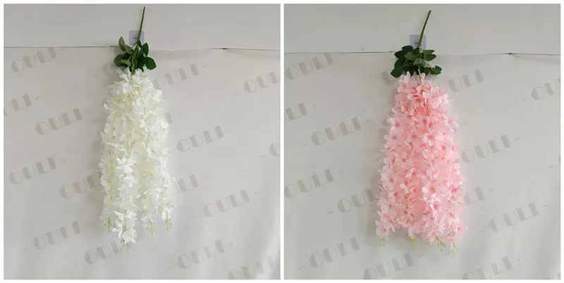 OULI® Faux Wisteria Branches in Vase for Home Interior