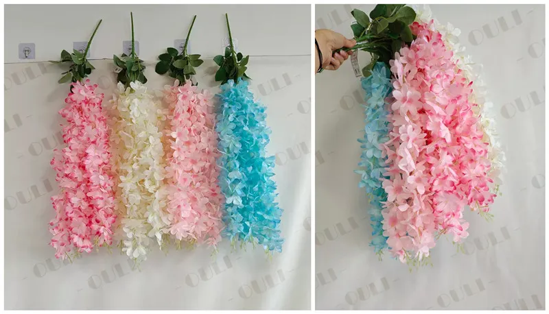 Faux Wisteria Flowers for modern home décor trend 2025