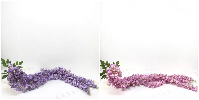 DIY balcony decor with cascading artificial wisteria and bamboo furniture