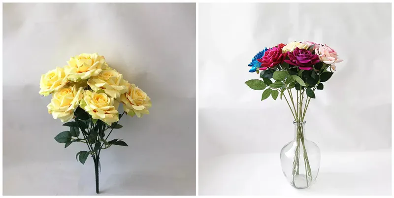 Soft pink artificial roses with ceramic vase for couples