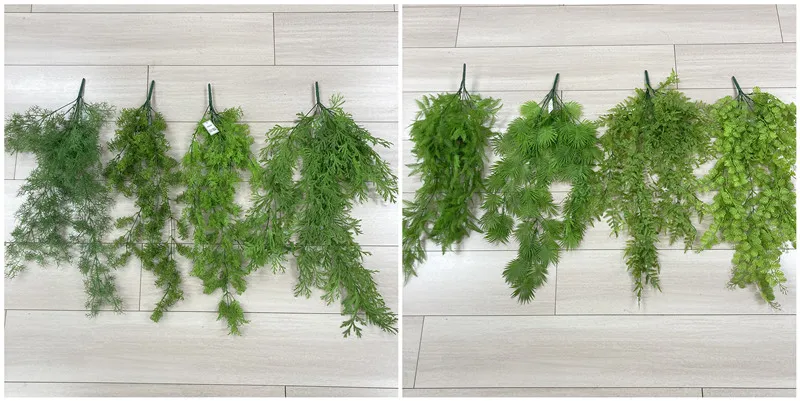 Hook-and-loop mounted faux greenery panel