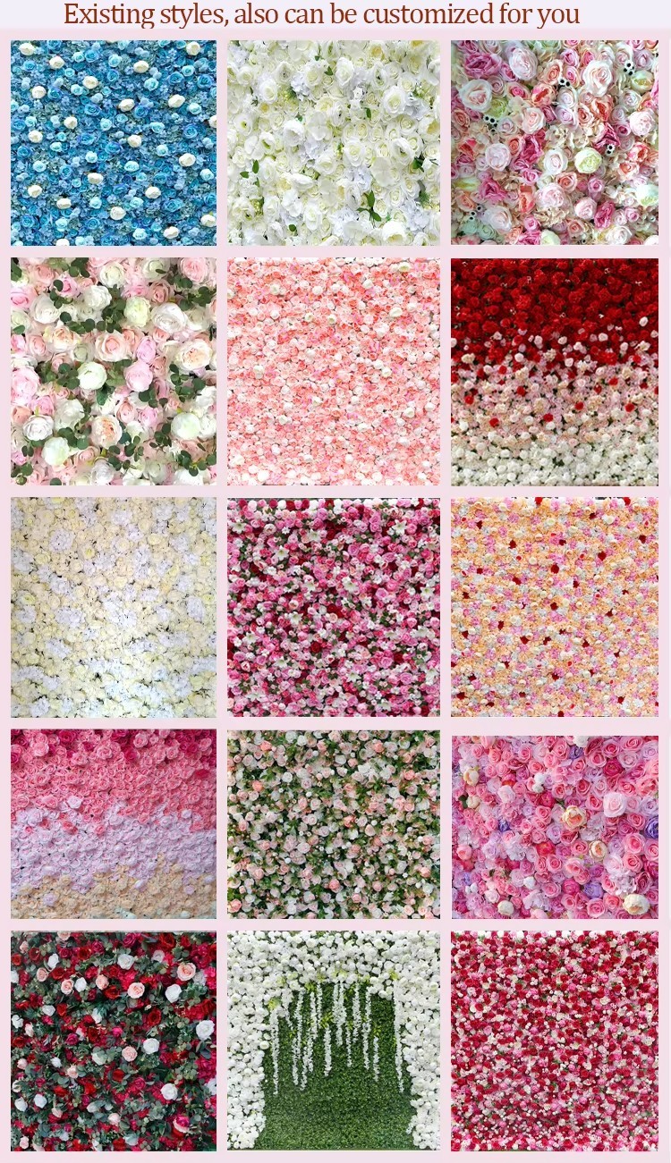 Elegant seasonal flower walls using artificial flowers in neutral color palettes