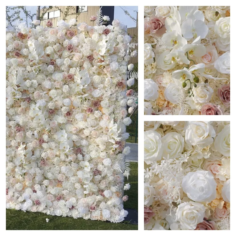 Premium artificial flower wall backdrop for brand launch events