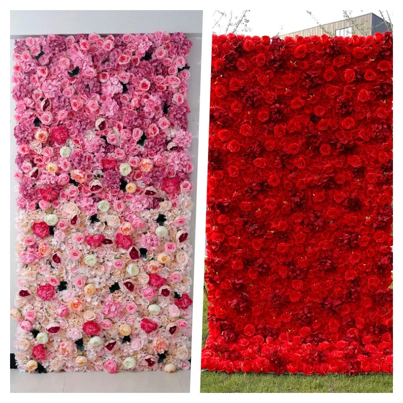 Wholesale hydrangea and rose flower wall panels for parties