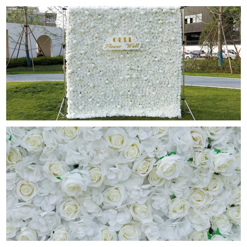 Artificial rose flower wall backdrop for private party rental