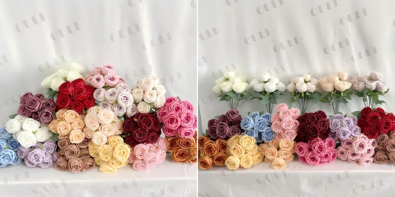 Realistic artificial rose bouquet for wedding and home decoration