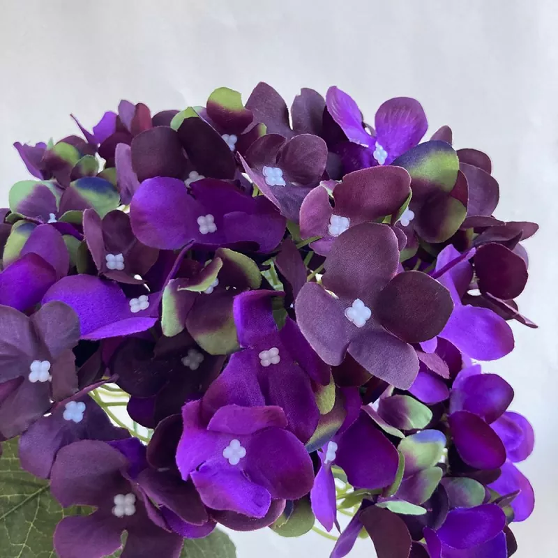 Fake hydrangea bouquet with 5 silk heads for wholesale buyers