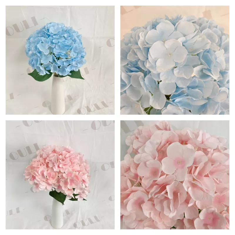 5-Head Silk Hydrangea Artificial Flowers Bouquet in 16 Colors