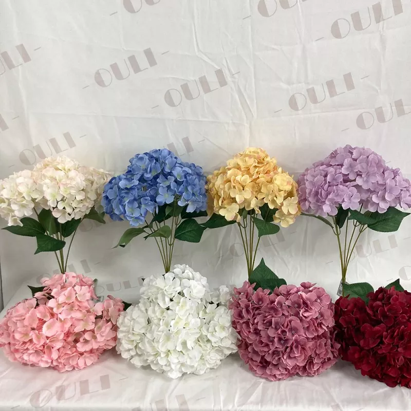 Decorative silk hydrangea bouquet for indoor use