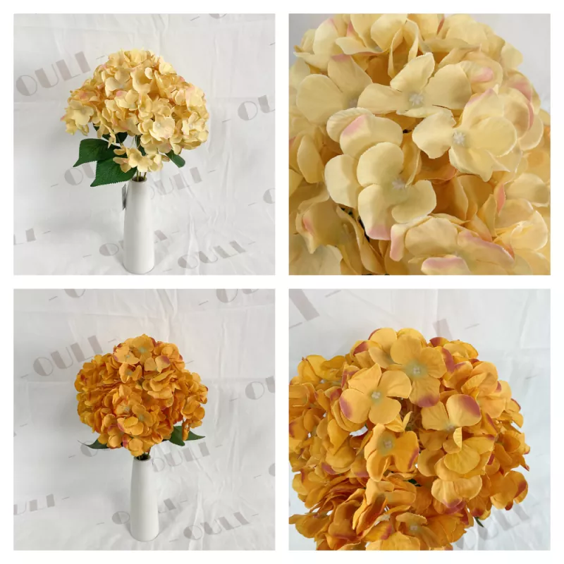 Soft silk petals faux hydrangea bouquet for home decor