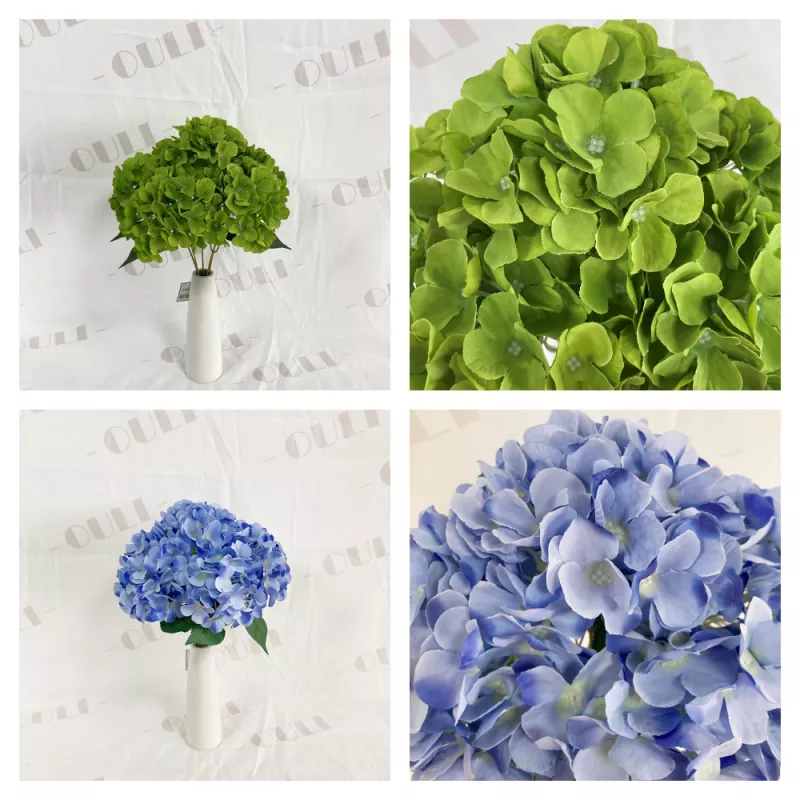 Multi-color faux hydrangea bouquet for table centerpiece