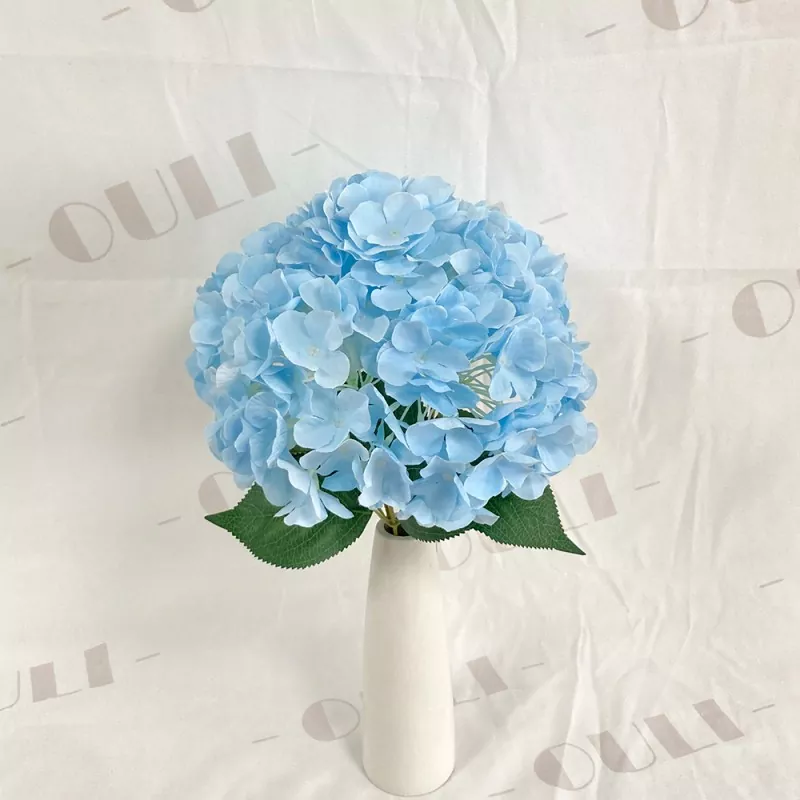 Soft touch silk hydrangea flowers with pleated petals