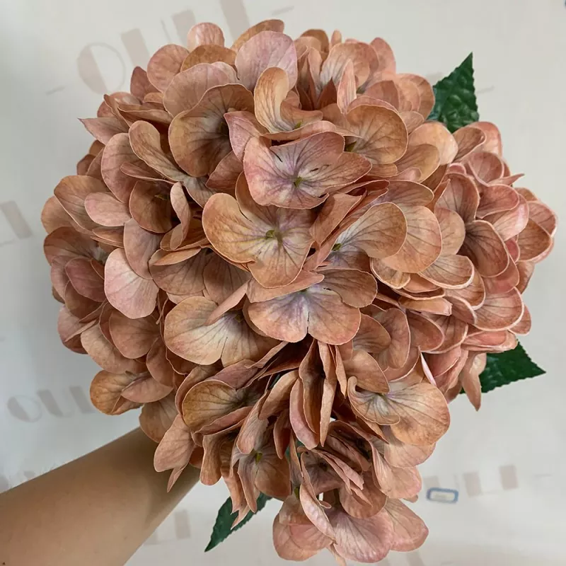 Fall color hydrangea artificial flowers wholesale for retro-style decor