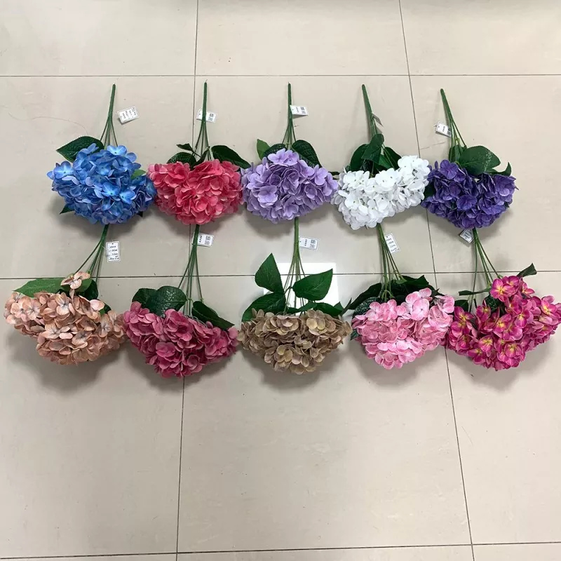 OULI® wholesale PVC hydrangea flowers for humid or outdoor environments